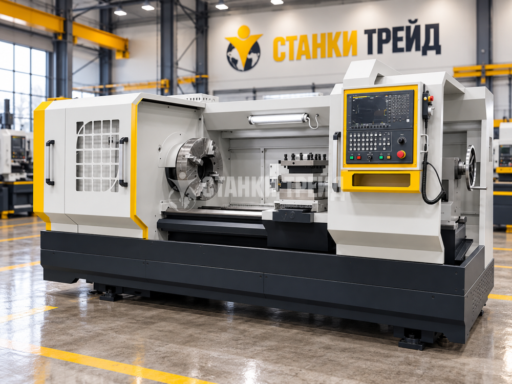 Токарно-винторезный станок с ЧПУ Орсон QK1313/РМЦ1000, GSK980TDI, над станиной 630 мм, двигатель 11 кВт, патрон отверстие 400 мм, 4 инструмента