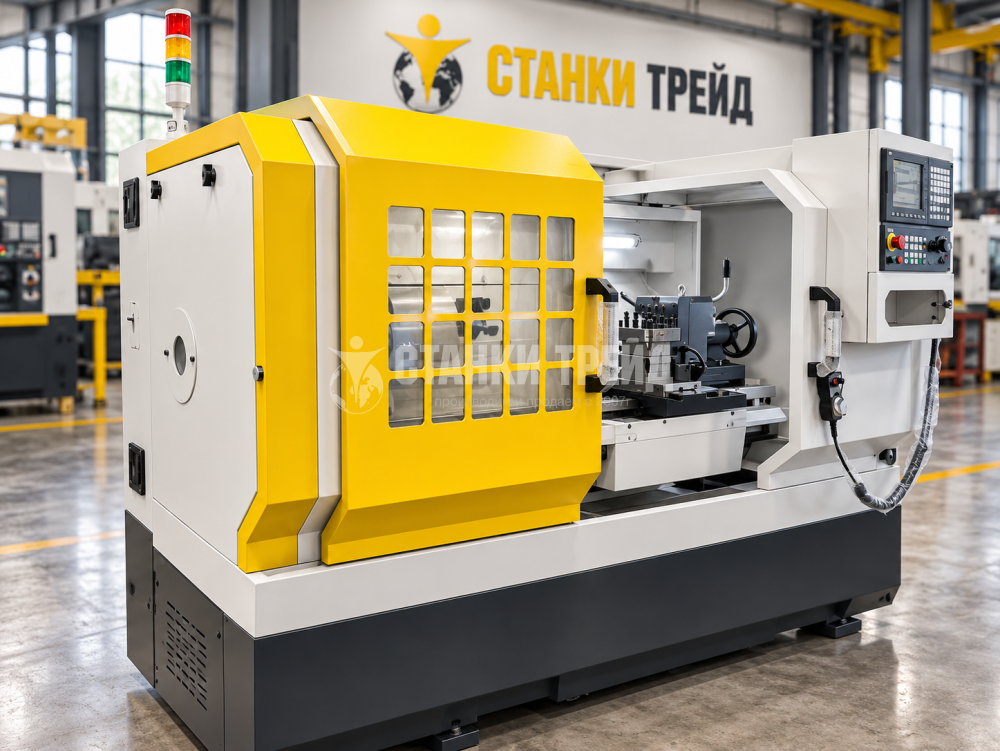 Токарный станок с ЧПУ Орсон 6150V/РМЦ1000 Siemens 808D, двигатель 7,5 кВт., между направляющими 400 мм, патрон отверстие 80 мм, 4 инструментов
