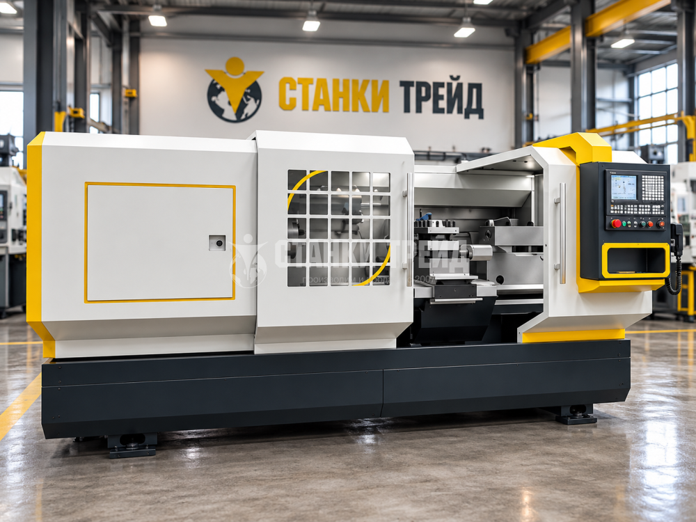 Токарно-винторезный станок с ЧПУ Орсон QK1313/РМЦ1500, GSK980TDI, над станиной 630 мм, двигатель 11 кВт, патрон отверстие 400 мм, 4 инструмента