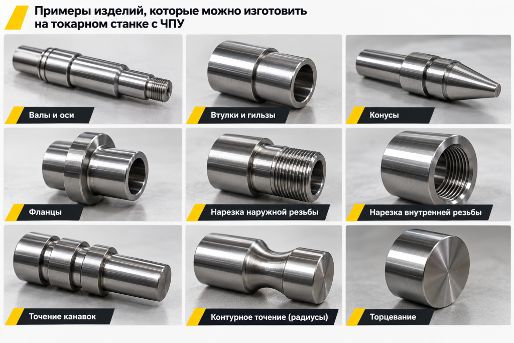 Примеры деталей для токарного станка с ЧПУ.png Примеры деталей для токарного станка с ЧПУ.png