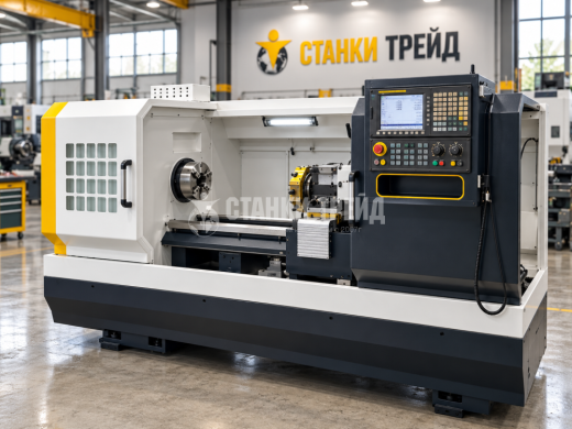 Токарный станок с ЧПУ Орсон 6180E/РМЦ2000 Siemens 808D, между направляющими 550 мм, гидр.патрон 315 мм, отверстие 104 мм, 8 инструментов, 3 скорости